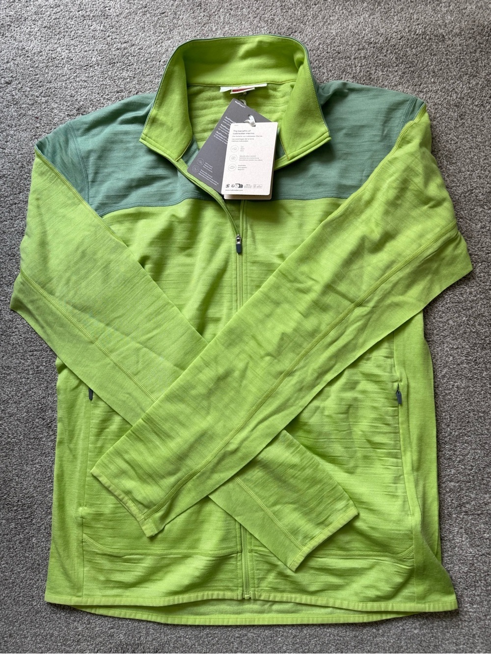 NWT Mens Icebreaker Descender Long Sleeve ZipUp Jacket Real Fleece 300 Brand New